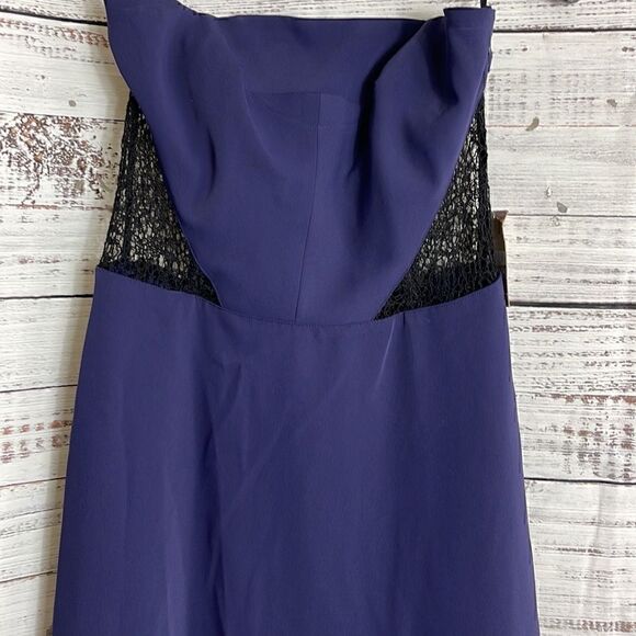 Rachel Rachel Roy guest list mesh strapless bandeau dress African violet - Picture 5 of 12